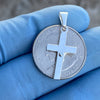 Solid 925 Silver Crucifix Cross Charm Cruz De Plata Jesus Plain Micro Pendant 1"