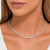 Solid 925 Silver One Row Iced Tennis Chain Necklace 3MM 16"-30"