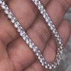 Solid 925 Silver One Row Iced Tennis Chain Necklace 3MM 16"-30"