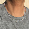 Solid 925 Silver One Row Iced Tennis Chain Necklace 3MM 16"-30"