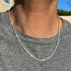 Solid 925 Silver One Row Iced Tennis Chain Necklace 3MM 16"-30"