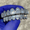 Solid 925 Sterling Silver 8 on 8 Baguette CZ Grillz Set