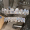 Solid 925 Sterling Silver 8 on 8 Baguette CZ Grillz Set