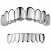 Solid 925 Sterling Silver 8 on 8 Teeth Plain Grillz Set