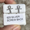 Solid 925 Sterling Silver Egyptian Ankh Cross Earrings