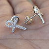 Solid 925 Sterling Silver Egyptian Ankh Cross Earrings