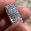 Solid 925 Sterling Silver Eternity Band Iced Flooded Out Ring