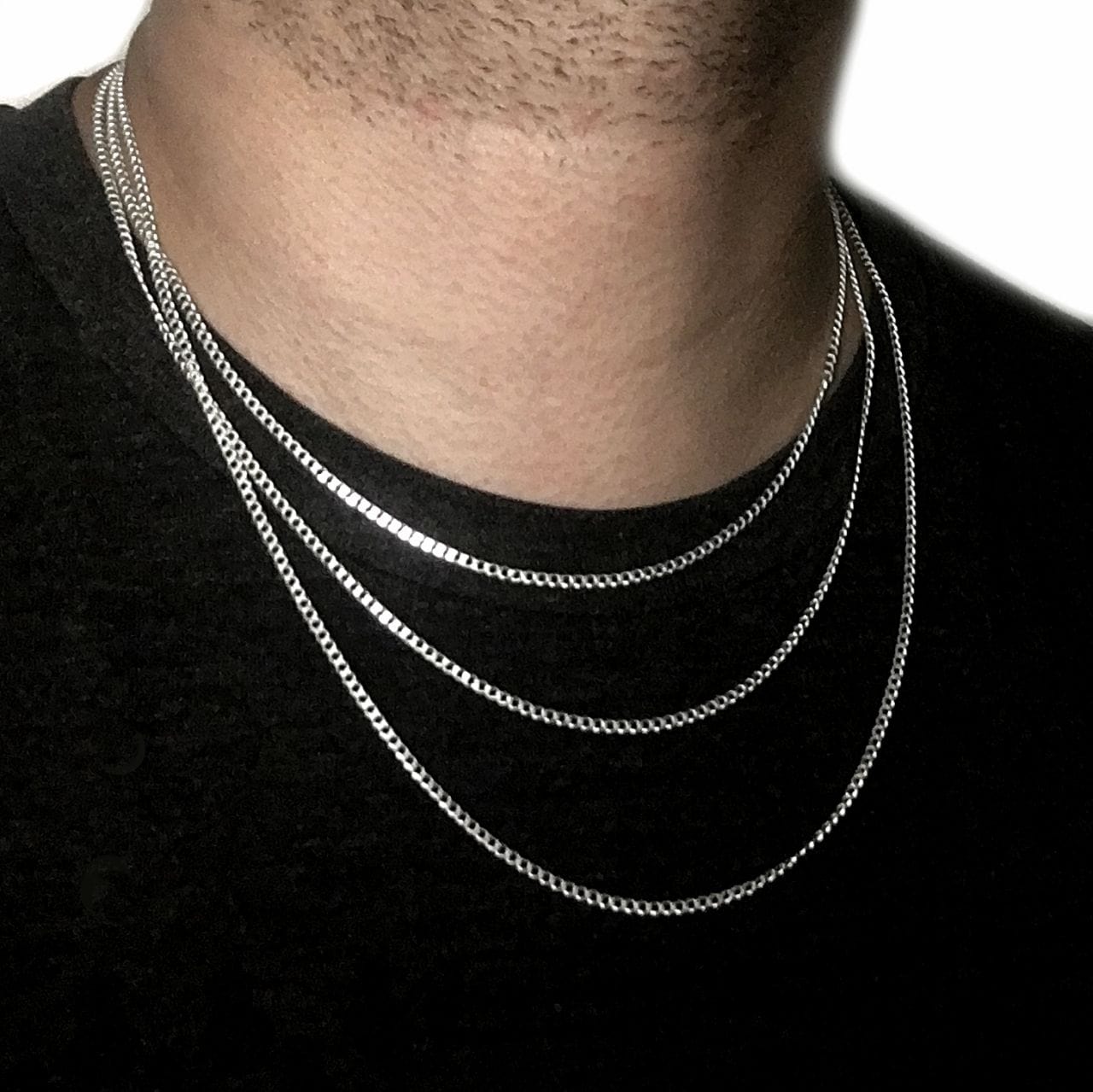 Solid 925 Sterling Silver Flat Cuban Link Chain Necklace Thin 3MM (18