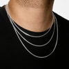 Solid 925 Sterling Silver Flat Cuban Link Chain Necklace Thin 3MM (18-30")