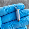 Solid 925 Sterling Silver Hollow Bullet Iced Flooded Out Pendant