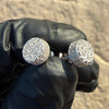 Solid 925 Sterling Silver Iced Earrings Flooded Out 8MM Round Screw Back