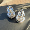 Solid 925 Sterling Silver Iced Earrings Flooded Out 8MM Round Screw Back