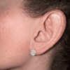 Solid 925 Sterling Silver Iced Earrings Flooded Out 8MM Round Screw Back