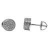 Solid 925 Sterling Silver Iced Earrings Flooded Out 8MM Round Screw Back