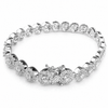 Solid 925 Sterling Silver Iced Flower Link Bracelet Flooded Out 7MM 7"