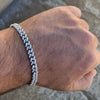 Solid 925 Sterling Silver Iced Miami Cuban Bracelet 8.5" x 6mm
