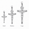 Solid 925 Sterling Silver Jesus Crucifix Cross Shiny Pendant