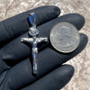 Solid 925 Sterling Silver Jesus Crucifix Cross Shiny Pendant