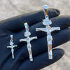 Solid 925 Sterling Silver Jesus Crucifix Cross Shiny Pendant