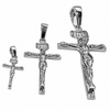 Solid 925 Sterling Silver Jesus Crucifix Cross Shiny Pendant