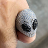 Solid 925 Sterling Silver Micro Pave E.T. Alien Head Ring