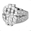 Solid 925 Sterling Silver Nugget Dollar Sign Ring