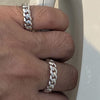 Solid 925 Sterling Silver Plain Cuban Link Ring