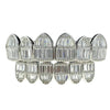 Solid 925 Sterling Silver Six on Six Iced Baguette Grillz Set