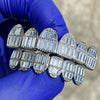 Solid 925 Sterling Silver Six on Six Iced Baguette Grillz Set