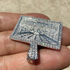 Solid 925 Sterling Silver The Last Supper Rectangular Pendant Iced CZ