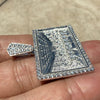Solid 925 Sterling Silver The Last Supper Rectangular Pendant Iced CZ