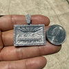 Solid 925 Sterling Silver The Last Supper Rectangular Pendant Iced CZ