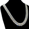 Spike Chain 20" Inch X 25MM Silver Tone Iced Necklace