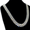 Spike Chain 24" Inch X 25MM Silver Tone Iced Necklace