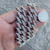 Spike Chain 30" Inch X 25MM Silver Tone Iced Necklace