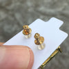 Square Gold Finish Iced 14MM Screw Earrings