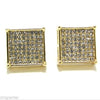 Square Iced Earrings Gold Finish 15MM