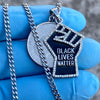 Stainless Steel BLM Fist Cuban Link Necklace 24"