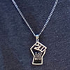 Stainless Steel BLM Fist Cuban Link Necklace 24"