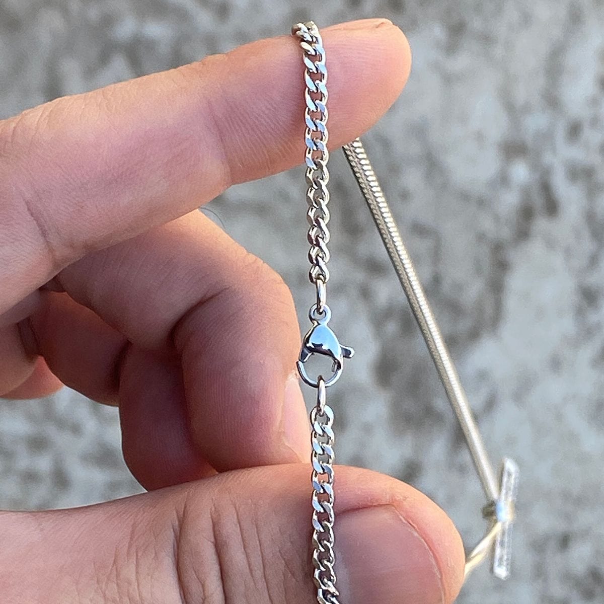 Stainless Steel BLM Rectangle Cuban Link Necklace 24