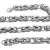 Stainless Steel Classic Byzantine Link Chain Necklace 24" inch x 9MM Thick
