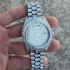 Stainless Steel Hip Hop Watch Silver Tone Iced Flooded Out Automatic