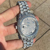 Stainless Steel Hip Hop Watch Silver Tone Iced Flooded Out Automatic