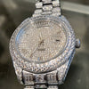 Stainless Steel Hip Hop Watch Silver Tone Iced Flooded Out Automatic