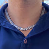 Stainless Steel One Row Iced Flooded Out Chain Necklace  18"