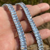 Stainless Steel One Row Iced Flooded Out Chain Necklace  18"