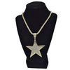 Star Micro Pave Gold Finish 36" Franco Chain Necklace