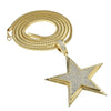 Star Micro Pave Gold Finish 36" Franco Chain Necklace