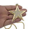 Star Micro Pave Gold Finish 36" Franco Chain Necklace