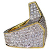 Star Two-Tone CZ Micro Pave Iced Flooded Out Ring